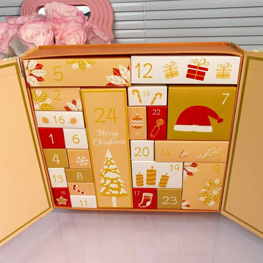 Orangener Blind Box Adventskalender für Neujahr 2025