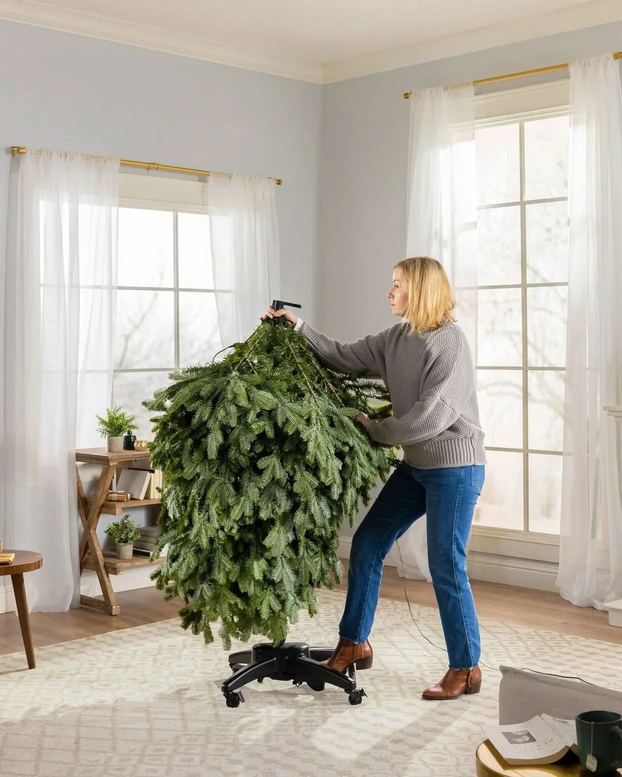 Sapin de Noël Vert Premium avec Lumières LED – Branches Articulées et Base Métallique à Roulettes