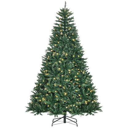 Sapin de Noël Artificiel Lumineux 210H cm LED x 700 Blanc Chaud + Support Pied 2154 Branches Vert