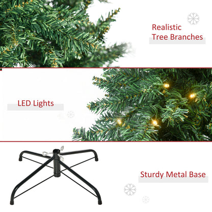 Sapin de Noël Artificiel Lumineux 210H cm LED x 700 Blanc Chaud + Support Pied 2154 Branches Vert