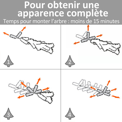 Sapin de Noël Artificiel Lumineux 120H cm Fibre Optique LED + 20 Ampoules + Support Pied 130 Branches étoile Sommet Brillante Vert
